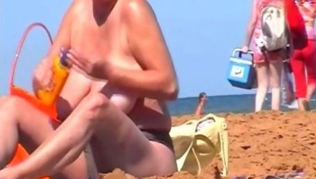 Spy beach mature gilf saggy granny special wet pussy