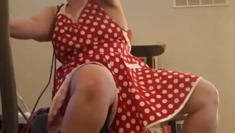 BBW MILF cleans and strips on LIVESTREAM