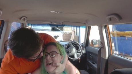 Ryan Ryder fucks green-haired fatty in the car